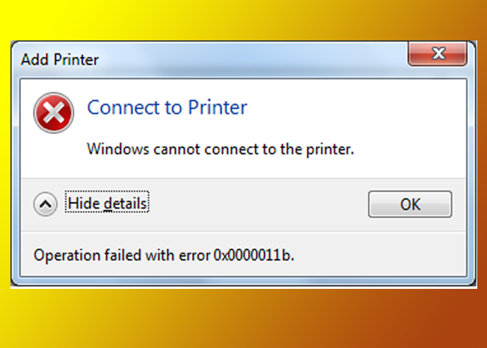 Lỗi 0x0000011b khi kết nối máy in qua window10