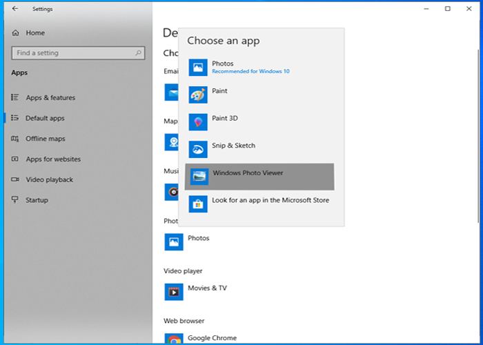 Phục hồi Windows Photo Viewer trong window 10