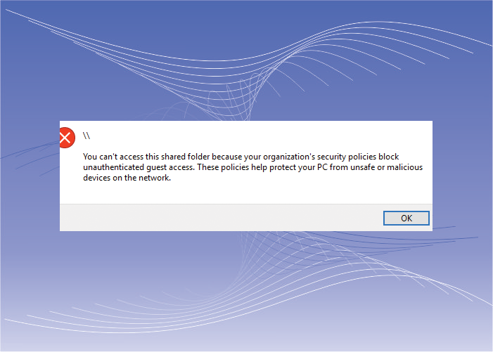 you cannot access this shared folder because your organization