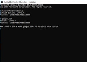 Lỗi nslookup không phân giải được DNS